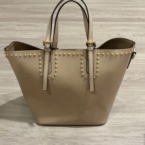 Calvin Klein Gold and Taupe Toni Studded Tote
